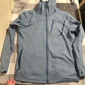Eddie Bauer light blue First Ascent full zip hooded fleece men’s L large